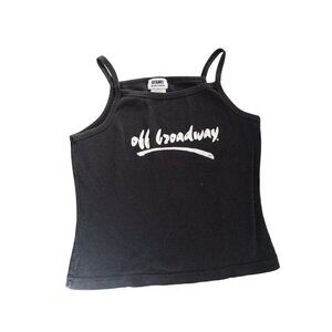 Y2K Baby Tank Gitano Sportswear Black "Off Broadway" Tank Top Womens L